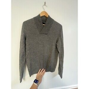 EXPRESS Gray SHAWL COLLAR SWEATER SZ S Merino Wool Cozy Fall‎ Soft